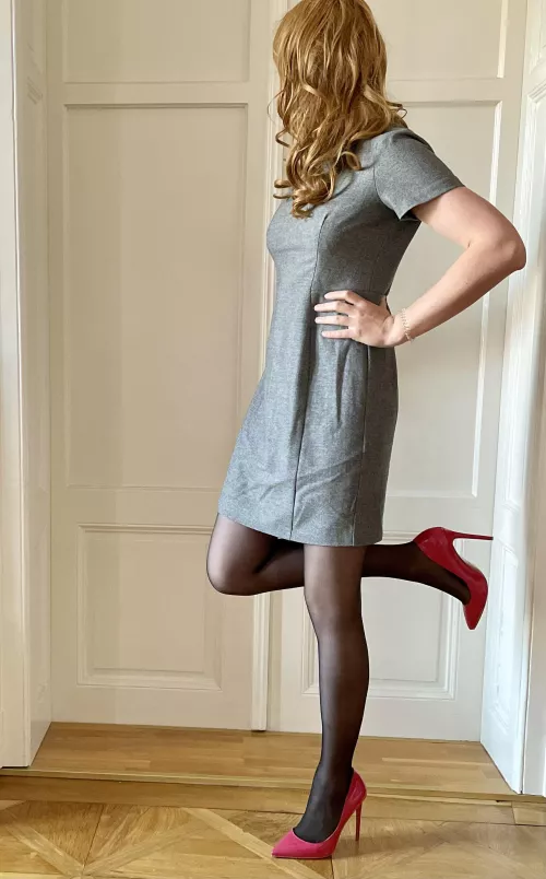 Just a simple grey dress, still feeling sex though…