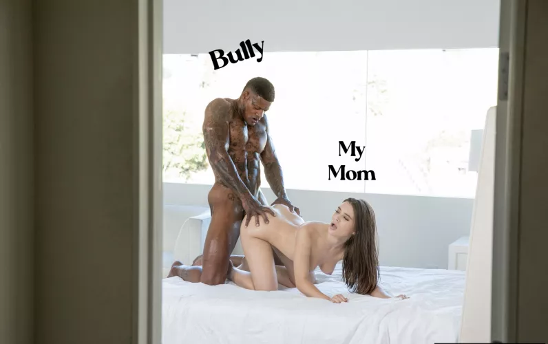 My milf mom doesn’t even realize that she’s being stretched out by my black bully. She just wanted to get drilled by a thick BBC