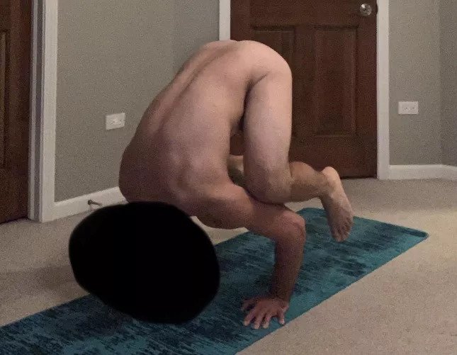 Crow pose. Happy to be able to perform this. A good challenge on my birthday.