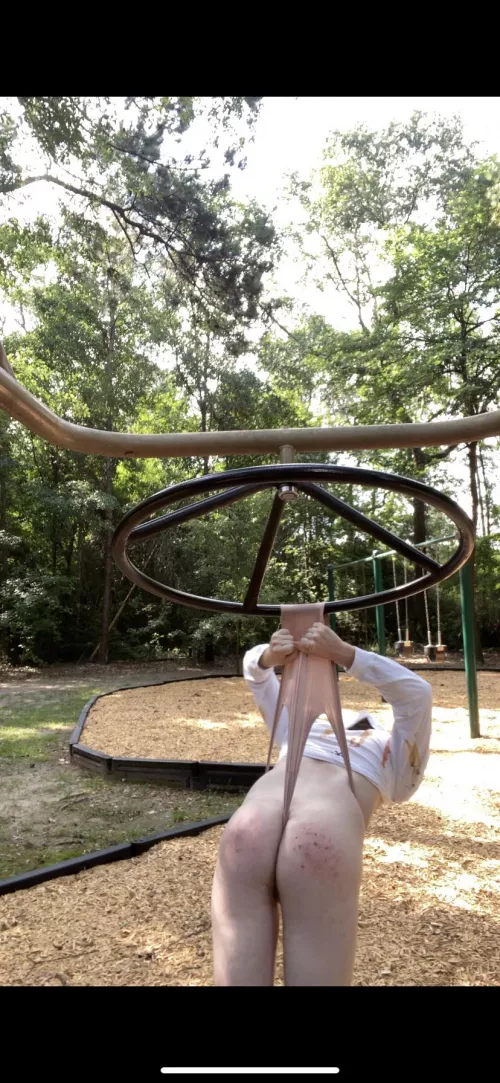 200 spankings and a nude public park wedgie?? How pathetic. How should this loser rip his pants in this park??