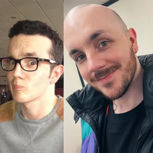 2012 vs 2022 (24vs34) 10 years make a difference. A few piercings, laser eye surgery and my hair migrated from head to chin! 😂😂