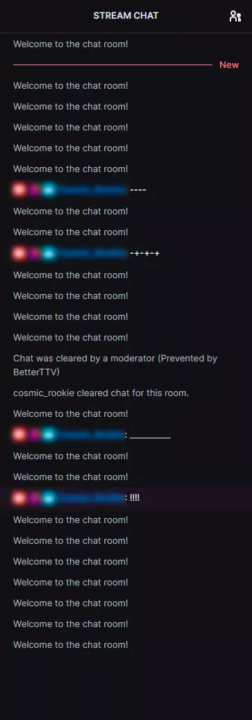 20mins of my chat in OBS (but also on browser). Twitch can not see anything wrong, and tell me my ISP is to blame. ISP sees nothing wrong. Connected with cable to router, that has no outages. 1000/1000 fiber connection 20mins of my chat in OBS (but also on browser). Twitch can not see anything wrong, and tell me my ISP is to blame. ISP sees nothing wrong. Connected with cable to router, that has no outages. 1000/1000 fiber connection