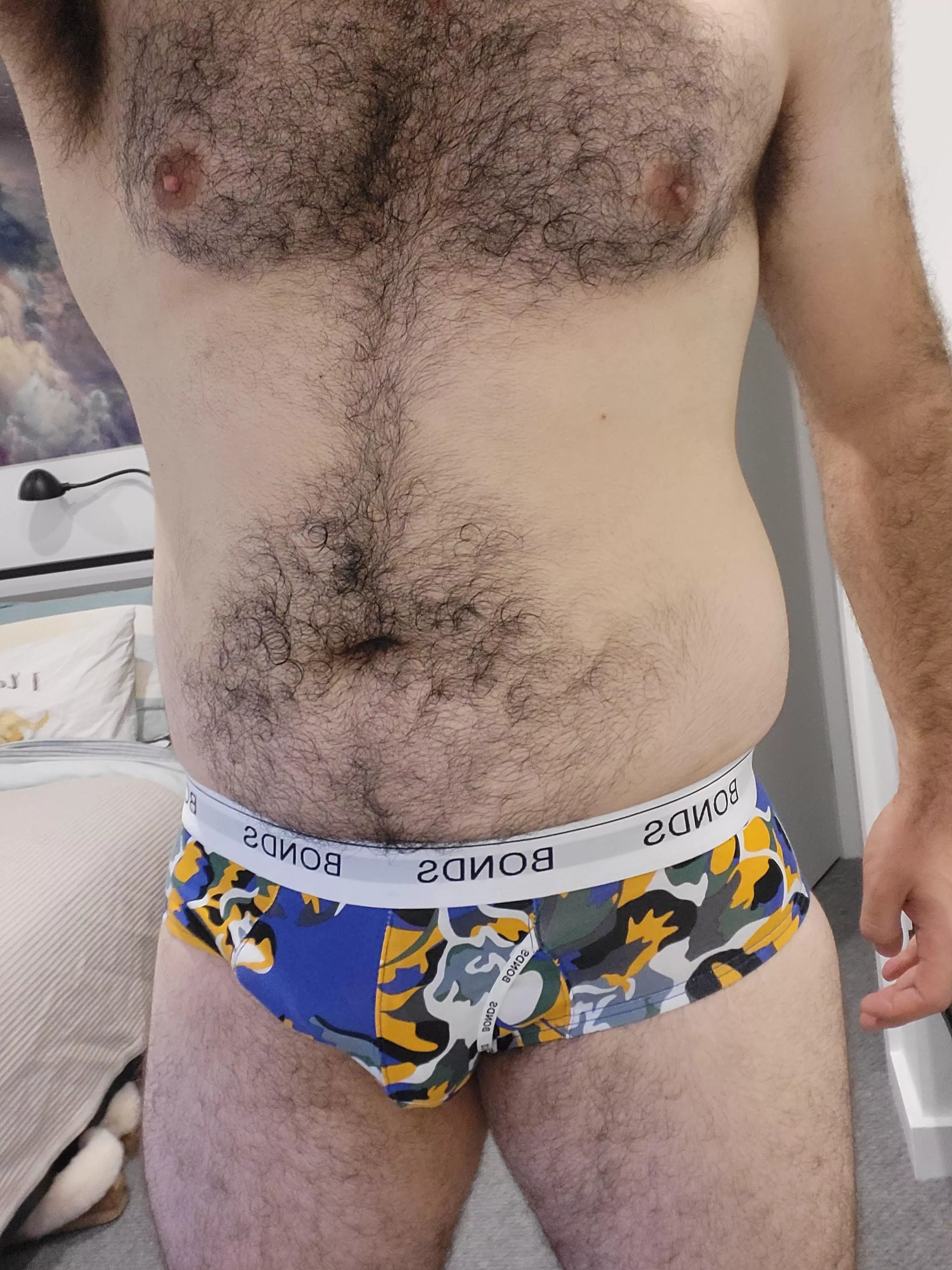 [29M] loved the pattern on these Bonds, and they fit just right