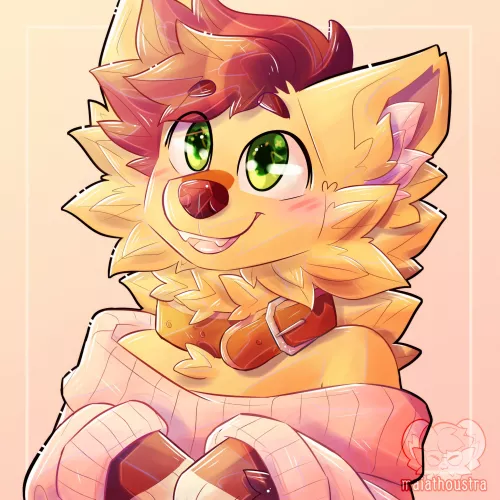 A blushing smile ~ commission for Thunder, art by me @maiathoustra