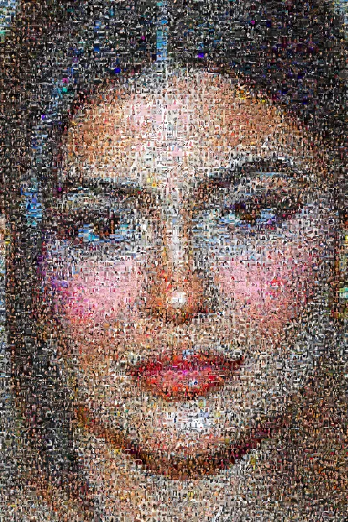 All of Kylie's IG posts arranged into a big mosaic of her