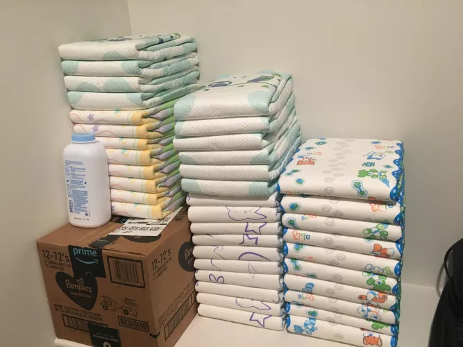 All these cute diapers and no baby girl to put them on 🥺