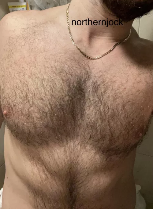 Alpha male hairy buff chest