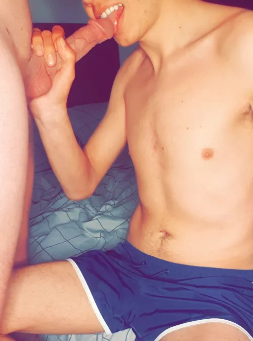 Always a big smile on his face when my cock is out