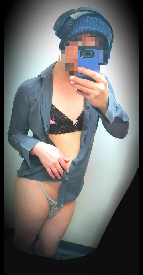 Another day another office selfie in my underwear...