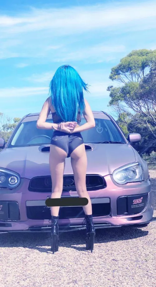 Anyone wanna bend me over the hood? 😏