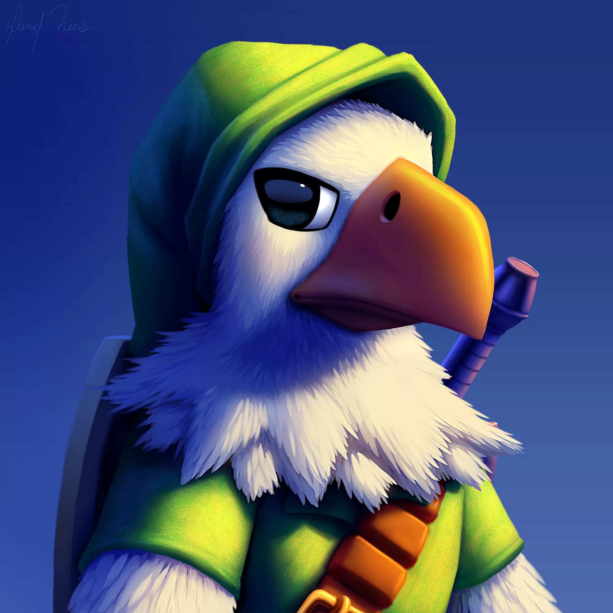 Apollo with Link suit (art by me) - commission for LinkyAnotherMedium