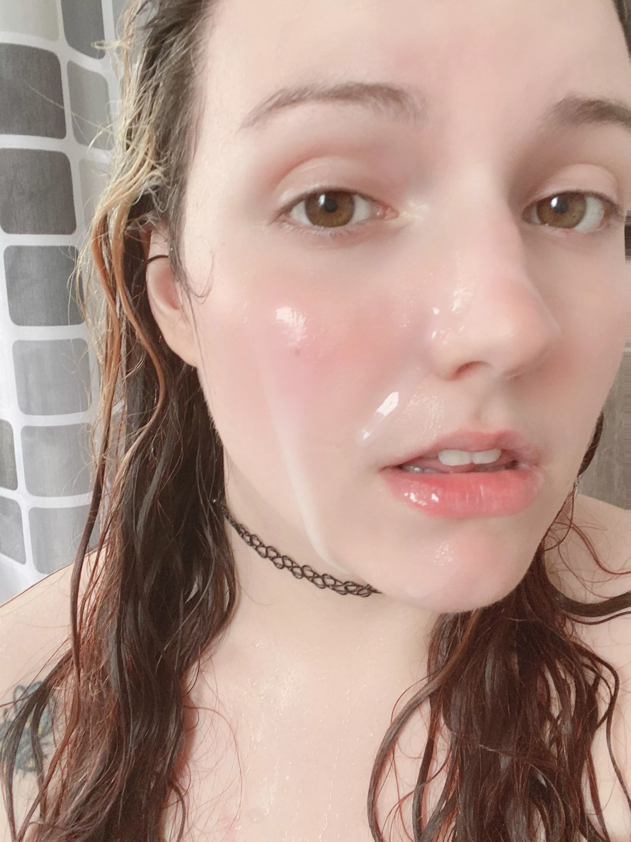 Apparently I look prettier with cum all over my face 😇