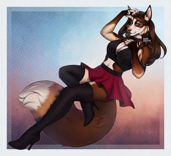 Art Trade piece for RainbowFoxyArt (@saphgriffin on Twitter)