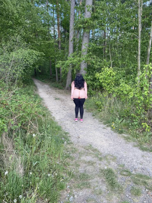 Ass in forest