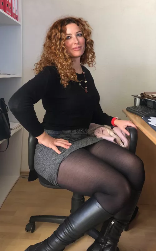 At work. Colleagues like to take photos and even comment.