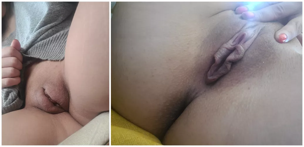 Before and after touching myself a bit.