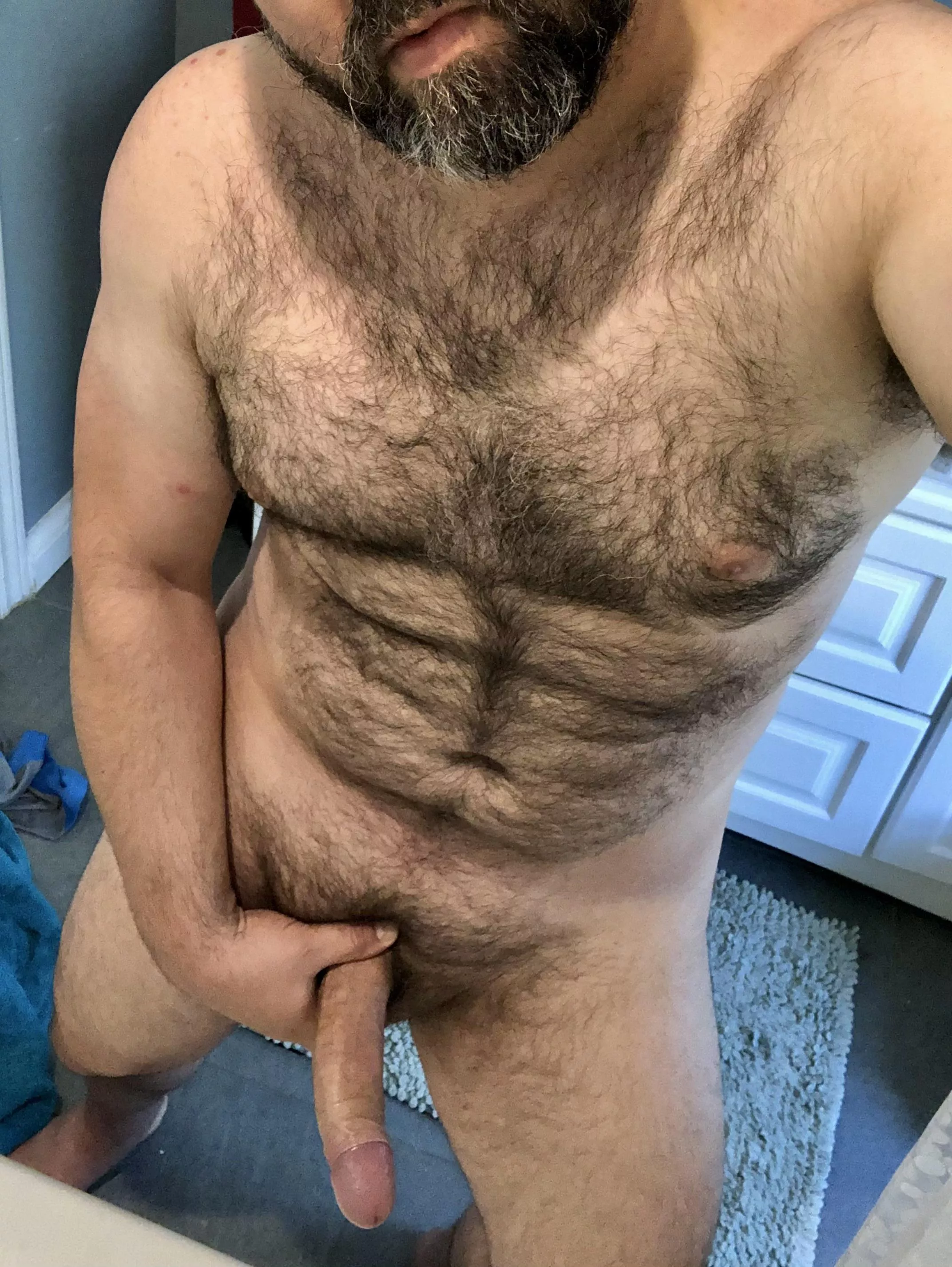 Big and thick beard and boner, are you a screamer, or more of a moaner?