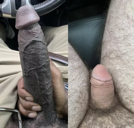 Big black cock against me in the same car