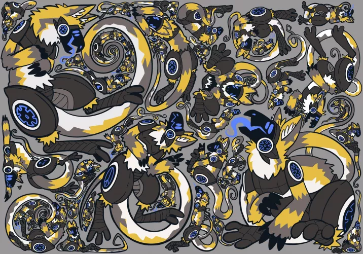 Big doodle sheet of my noodle boy, Rivet