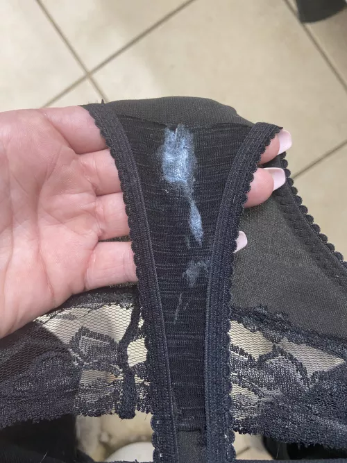Black panties Love 💕 white goo!!!