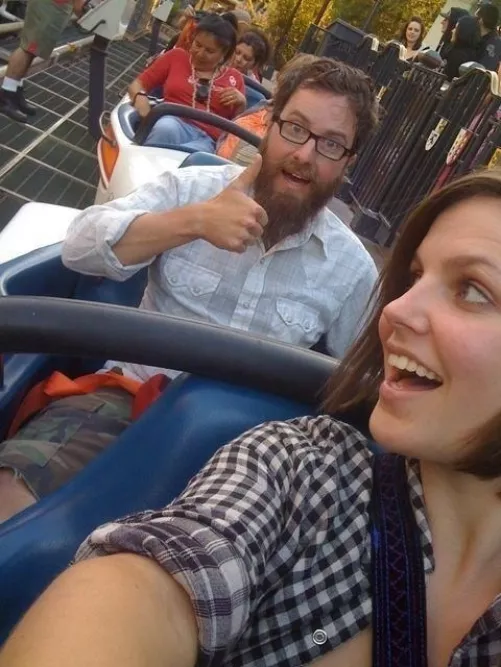 Bobbi on a roller coaster 🎢 with her ex boyfriend...