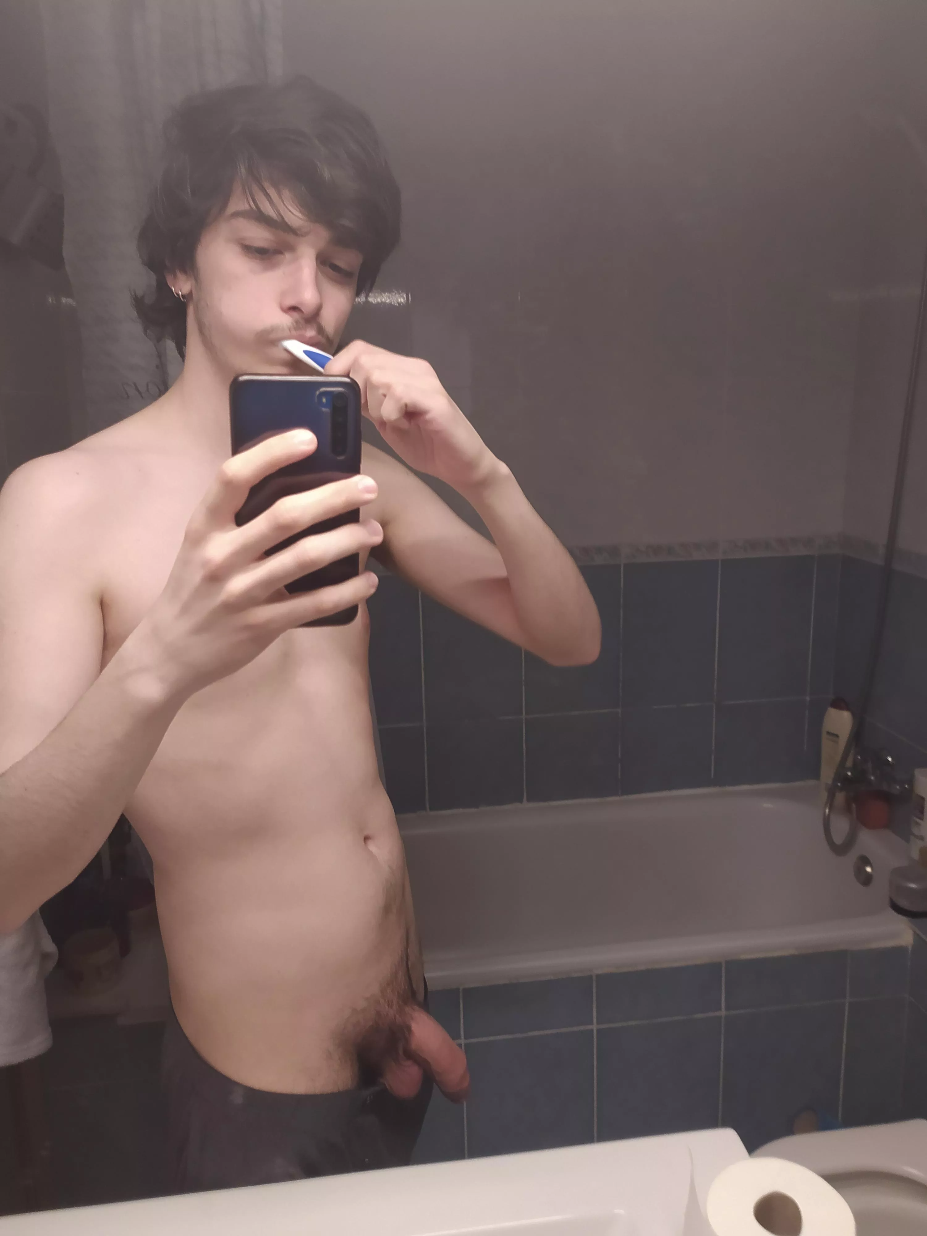 Brushing my teeth