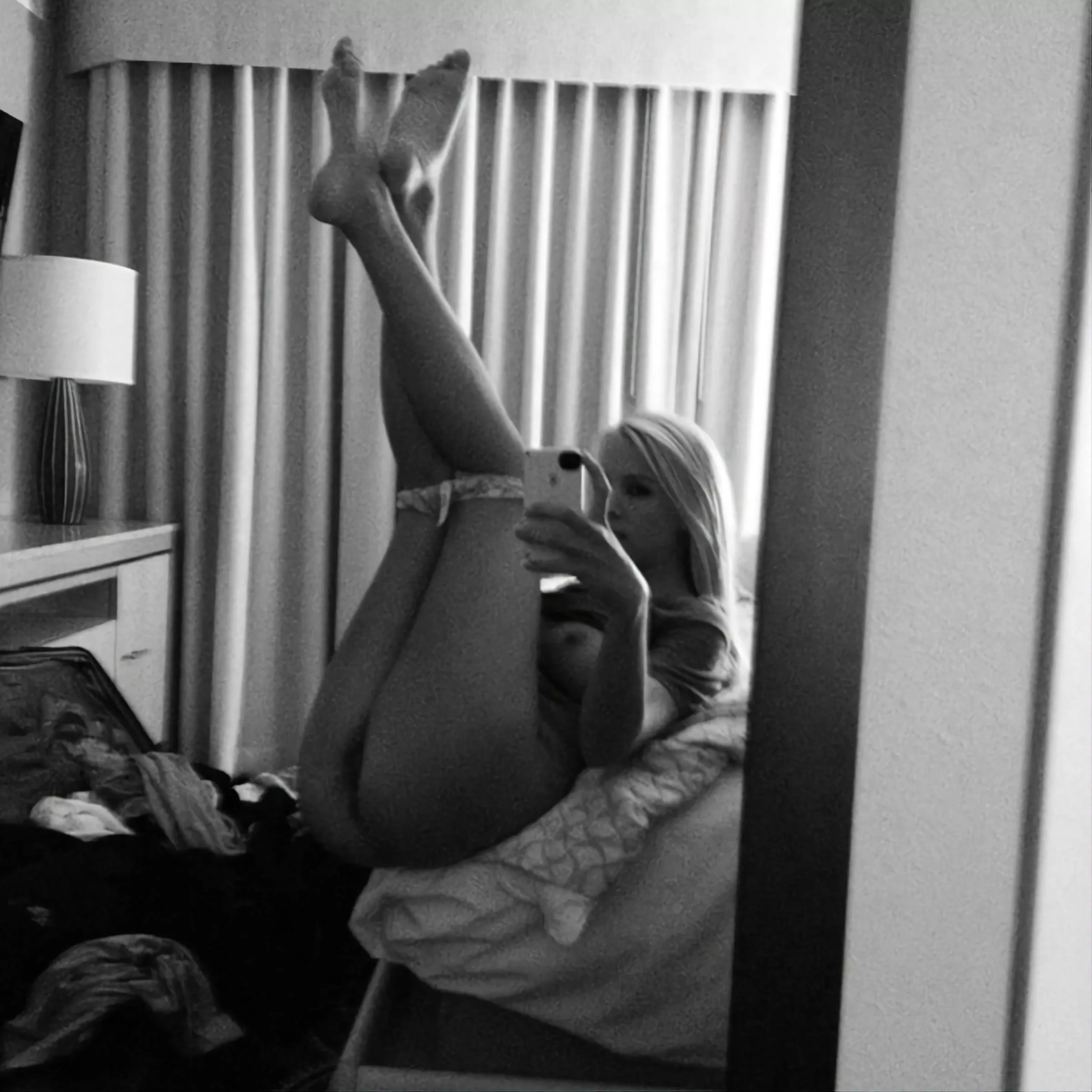 b/w selfie