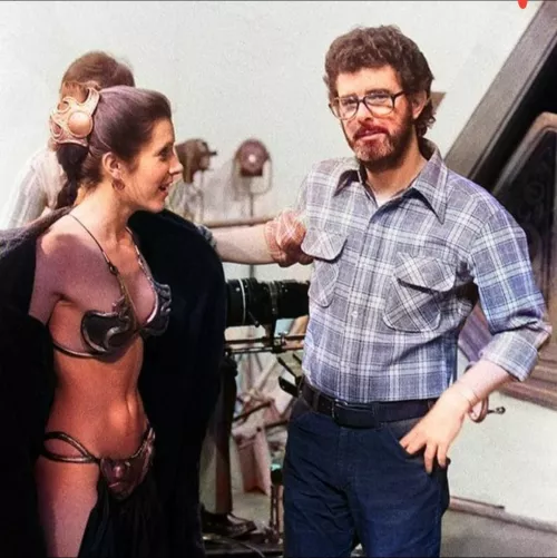 Carrie Fisher in her slave girl outfit in ROTJ.