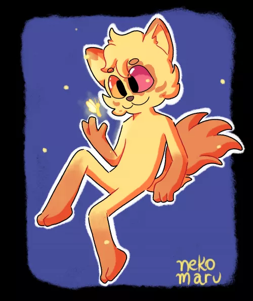 Cat and Fireflies (by me)