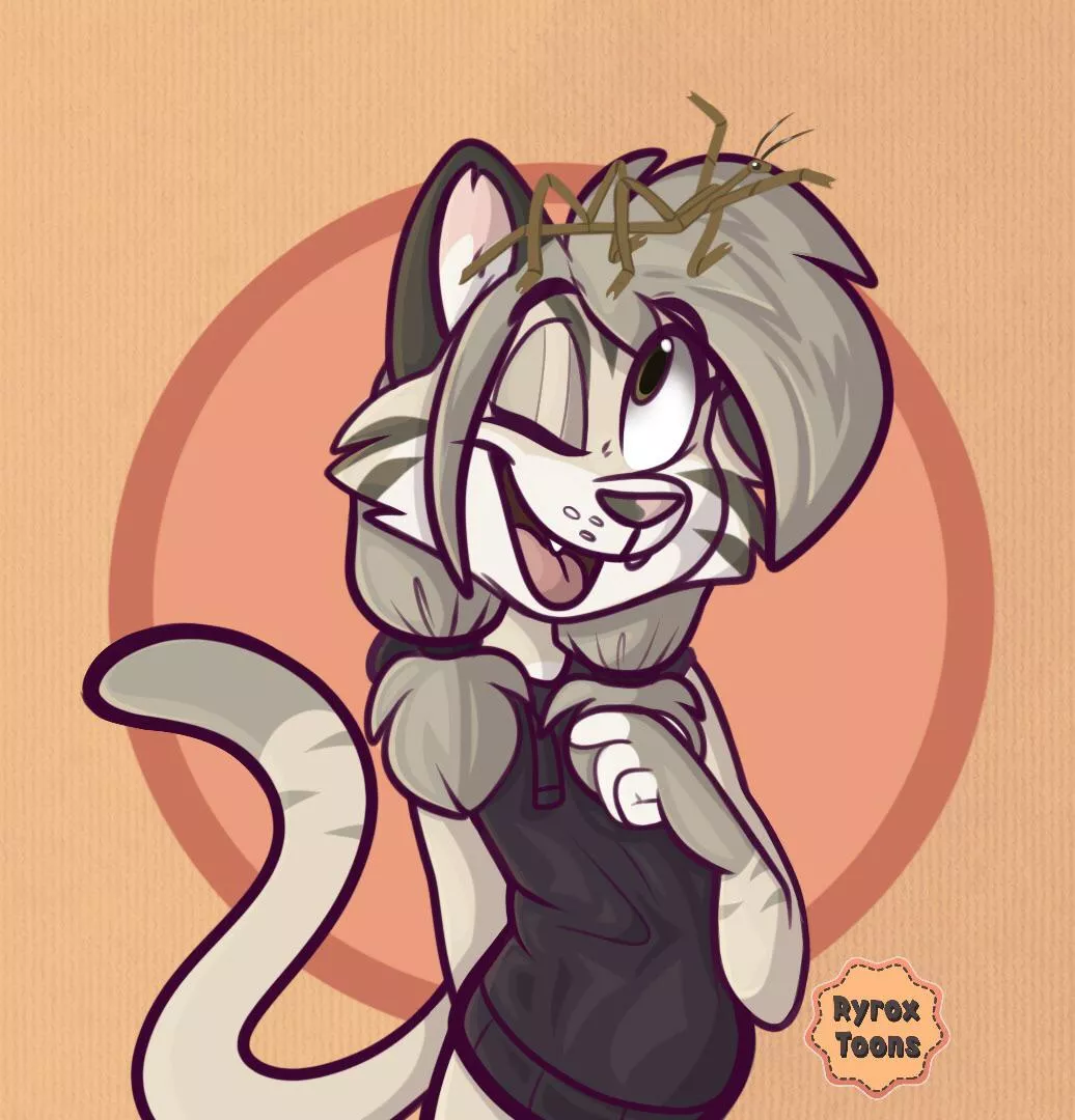 Cat and her stick bug friend 💕 sticky praises the sun Y [art and character belongs to me!]