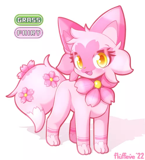 Cherry Blossom Sprigatito! 🌸 (Art by me: @fluffeve on Twitter)