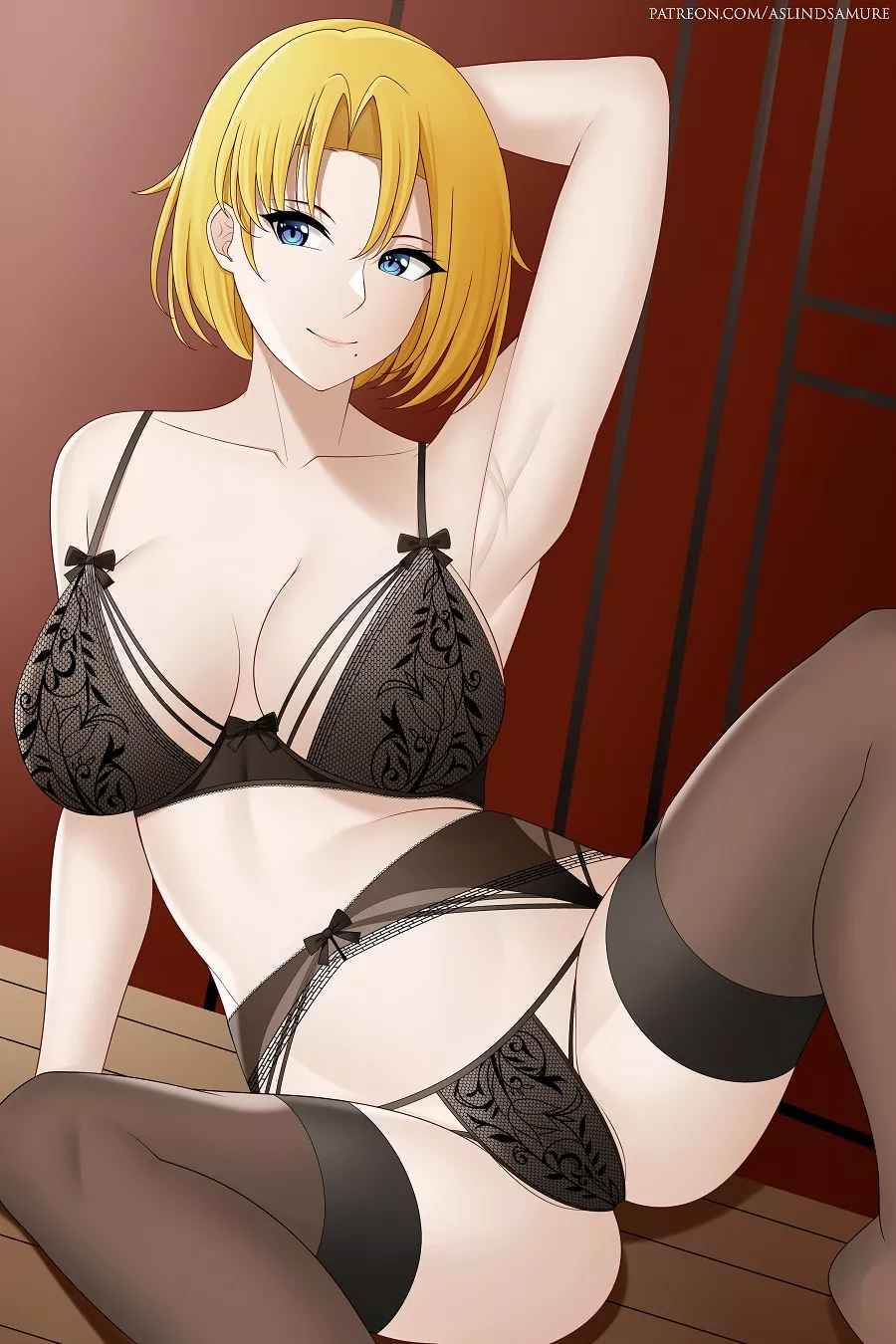 Chloe in black lingerie (@AslindSamure)