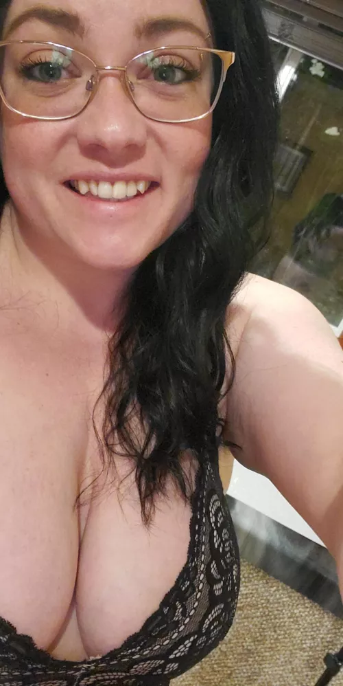 cleavage and glasses