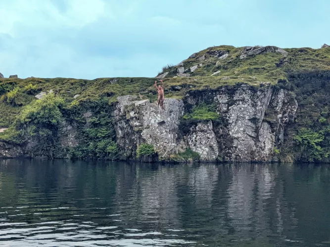 Cliff jump and a skinny dip