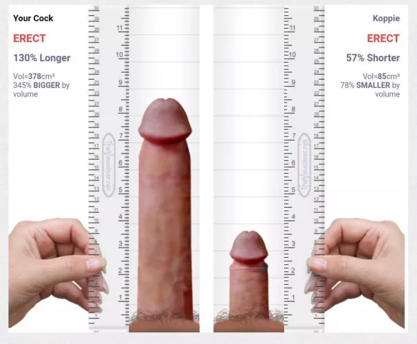 Comparison between husband and hung redditor. Any other hung guys want to compare against husbands 🍤