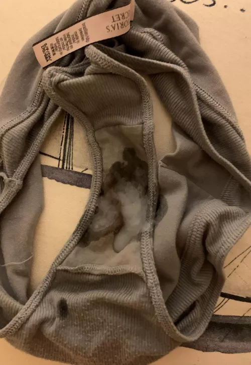Couldn’t resist and came to my sis stained panties. Made sure my cum mixed with hers.