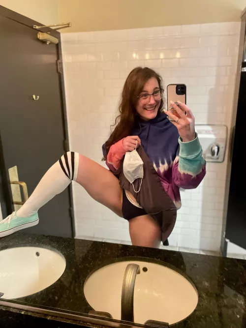 Couldn’t resist wearing them with my regular outfit