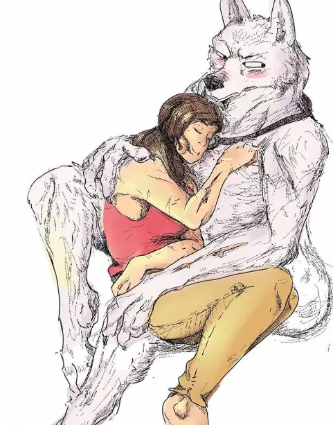 Cuddly furry lesbians for y'all 🐺🌈