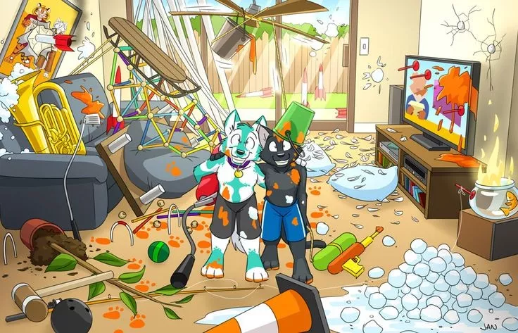 dear children, HOW DID YOU MAKE THIS CHAOS? Please someone help me clean this mess
