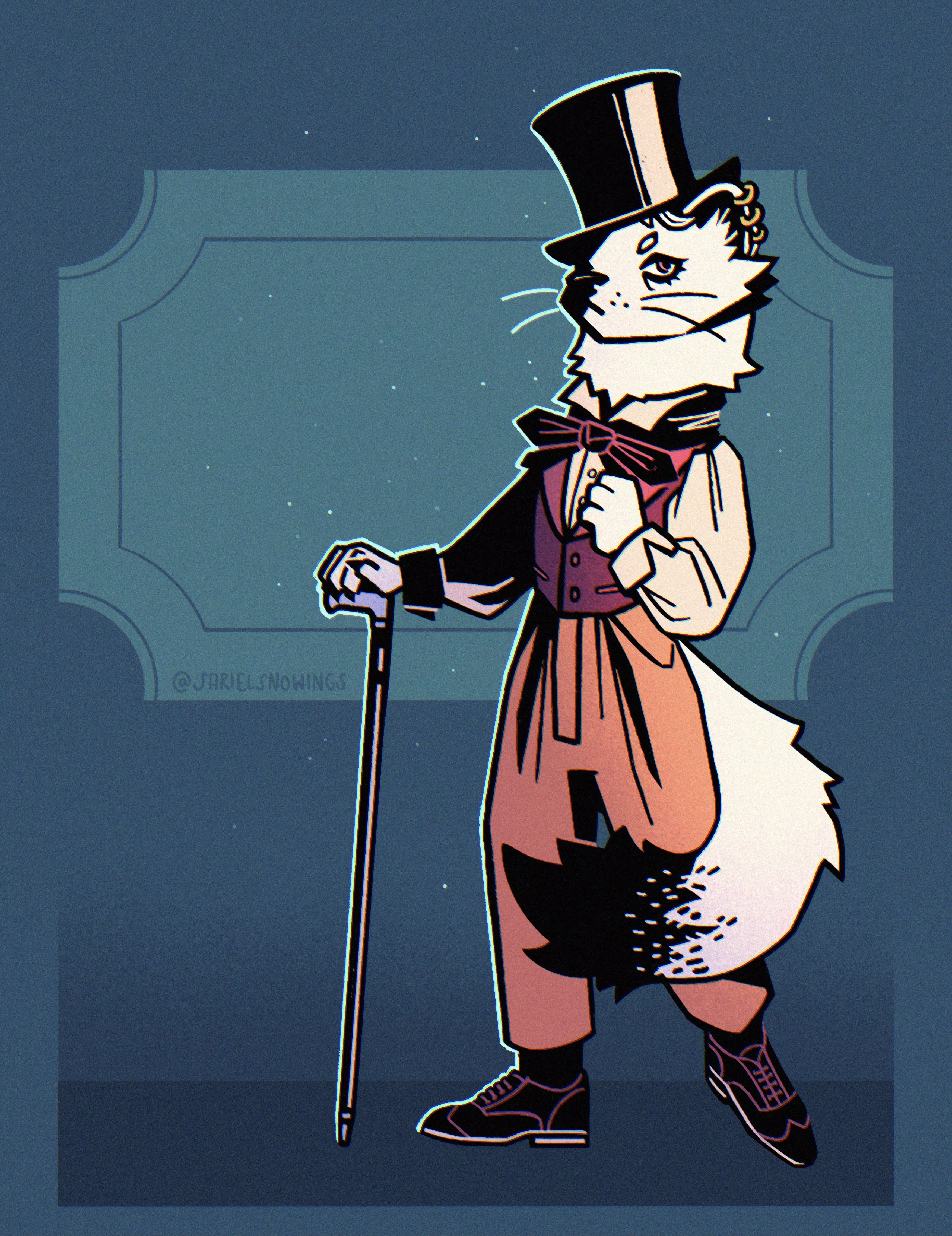 Decided to design a new fursona because stoats (ermines) are me. That is, smol yet murderous and with a fashionable seasonal wardrobe. They still need a name. (Art by me, @SarielSnowings) Decided to design a new fursona because stoats (ermines) are me. That is, smol yet murderous and with a fashionable seasonal wardrobe. They still need a name. (Art by me, @SarielSnowings)