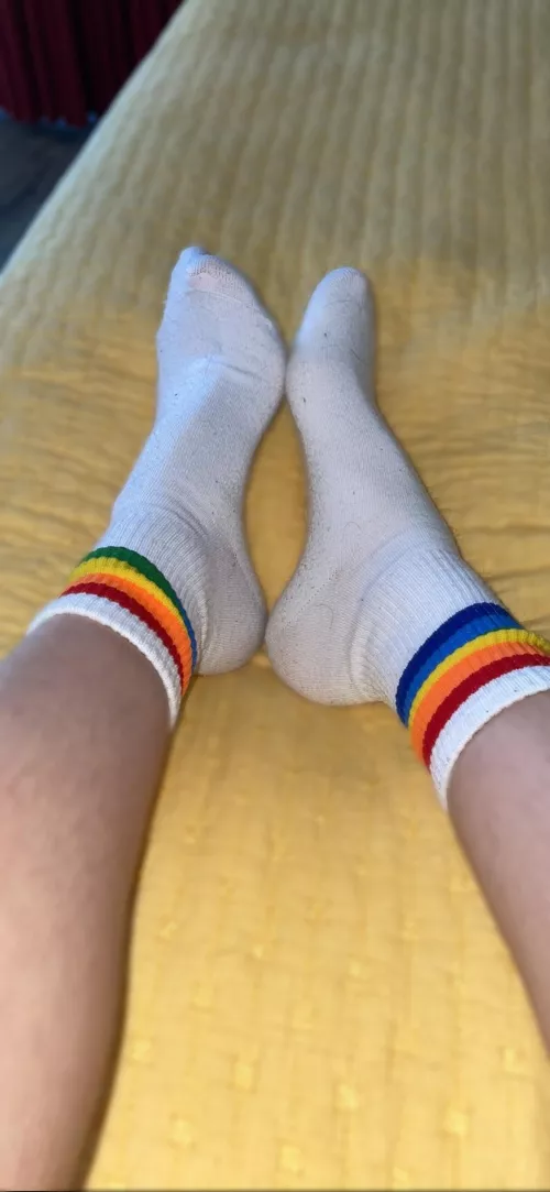 Delicious smelly rainbow socks, you have no clue what you’re missing out on!😍🌈 [Selling]