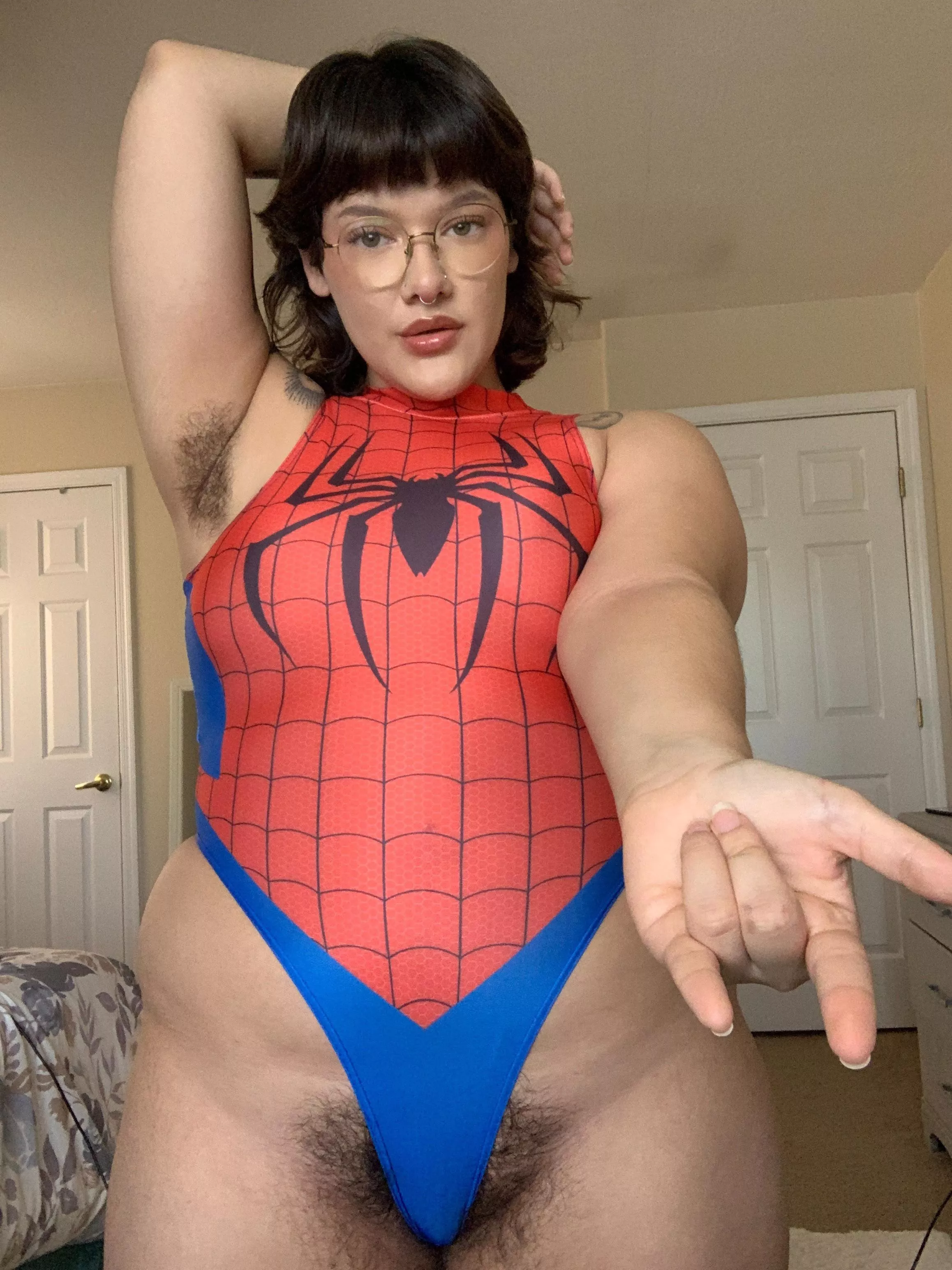 Do my hairy armpits wanna you wanna put your web all over me?