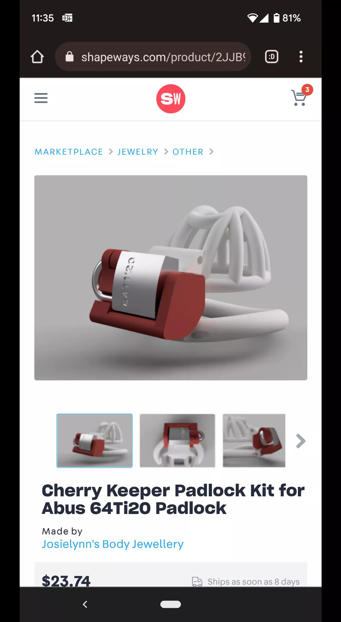 does anyone know if there is a similar attachment for the kink3d cages? I would like to use a padlock for my cage...