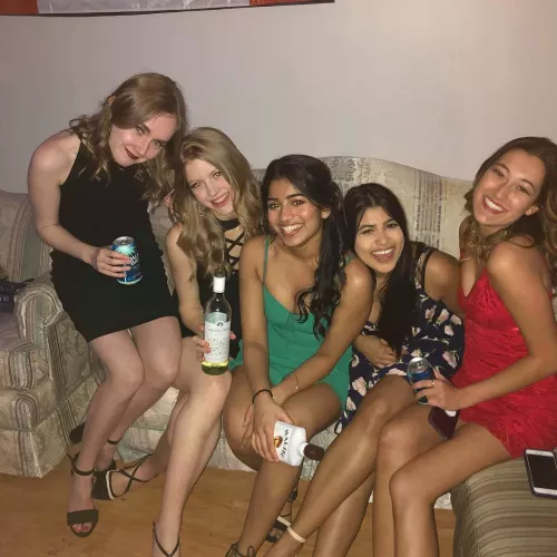 Drunk bitches on a couch