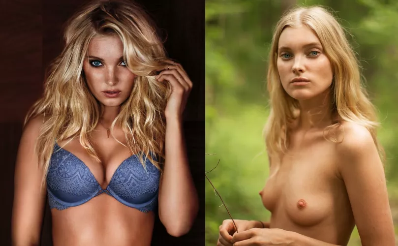 Elsa Hosk (with and without a push-up bra)