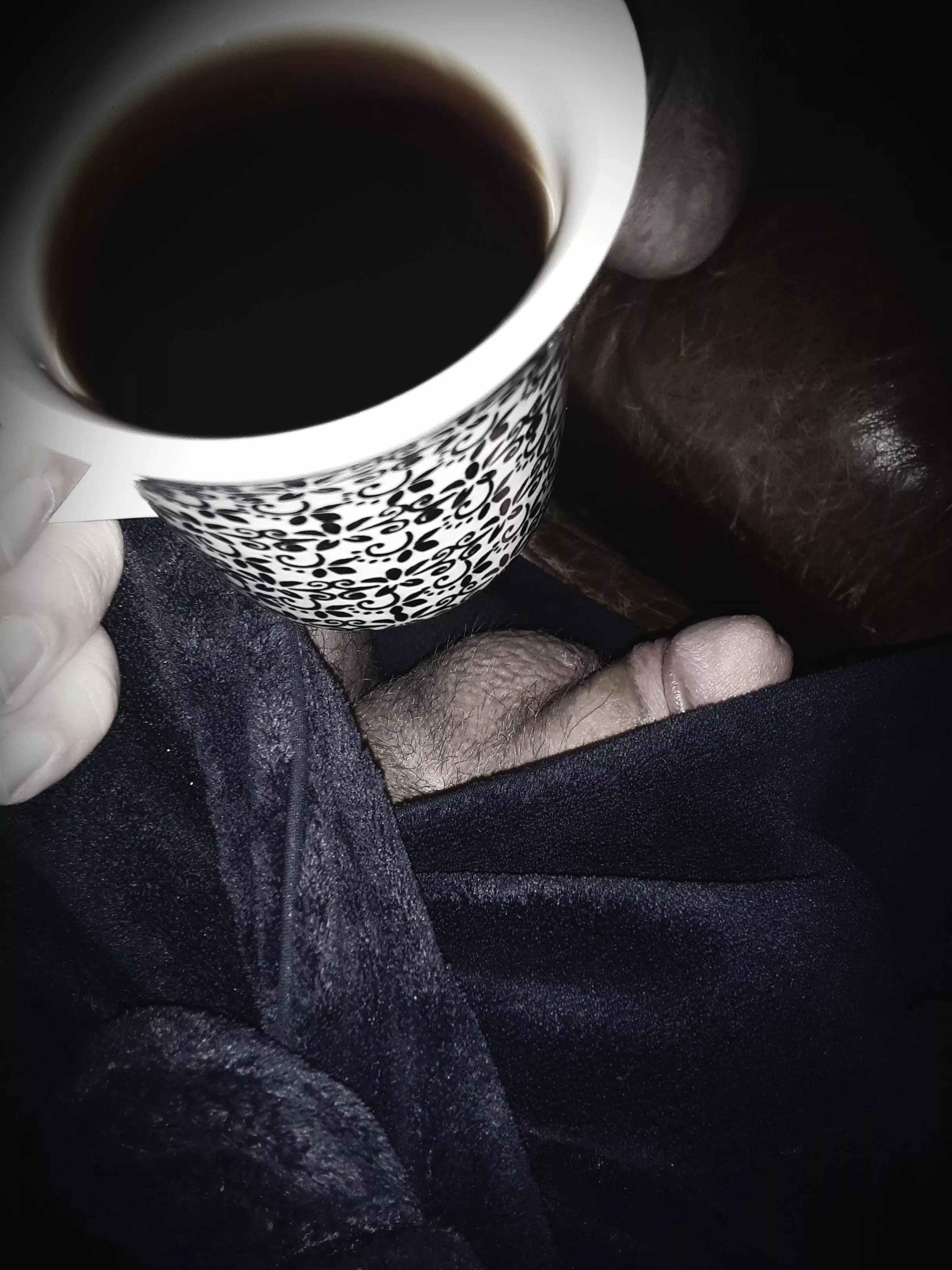 enjoying a cup