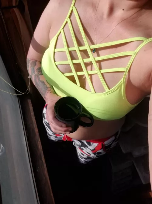 Enjoying a little sun with my coffee today. Happy Saturday yall!