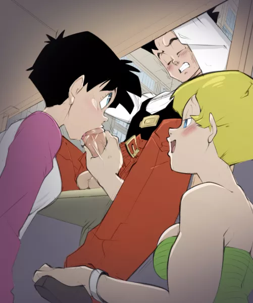 Erasa & Videl treating Gohan (c-smut-run) [Dragon Ball Z]