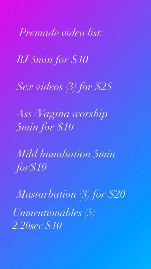 Feeling like some content? [fetish] I have some Premades for you 😘💕🥰