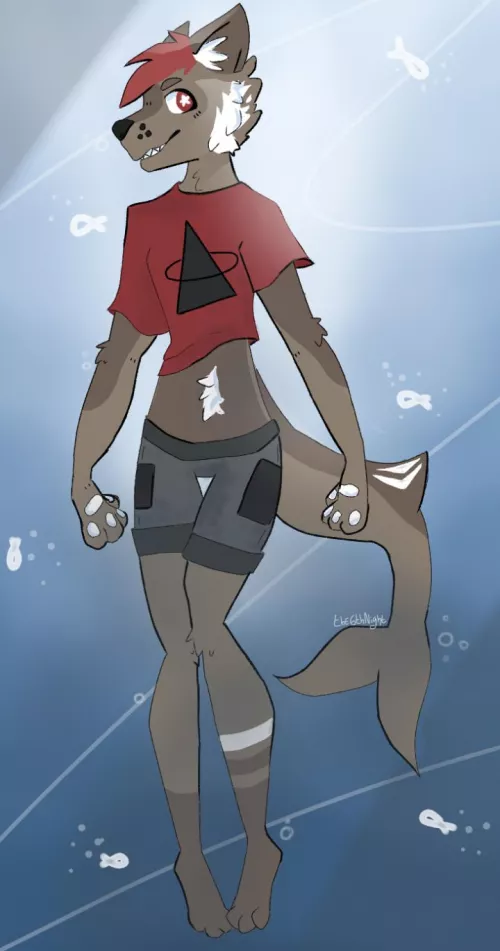 First drawing of my half shark boi 😁